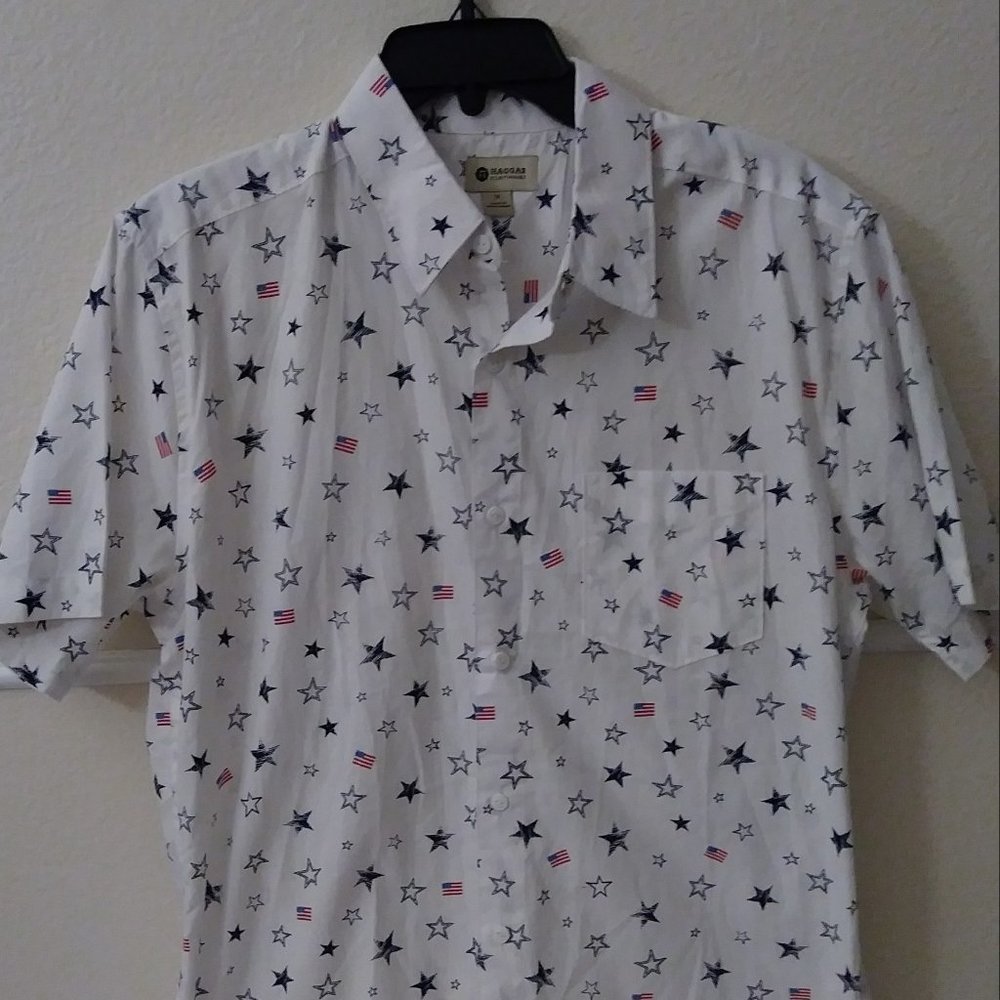 Haggar Short Sleeve Men's Size Medium White